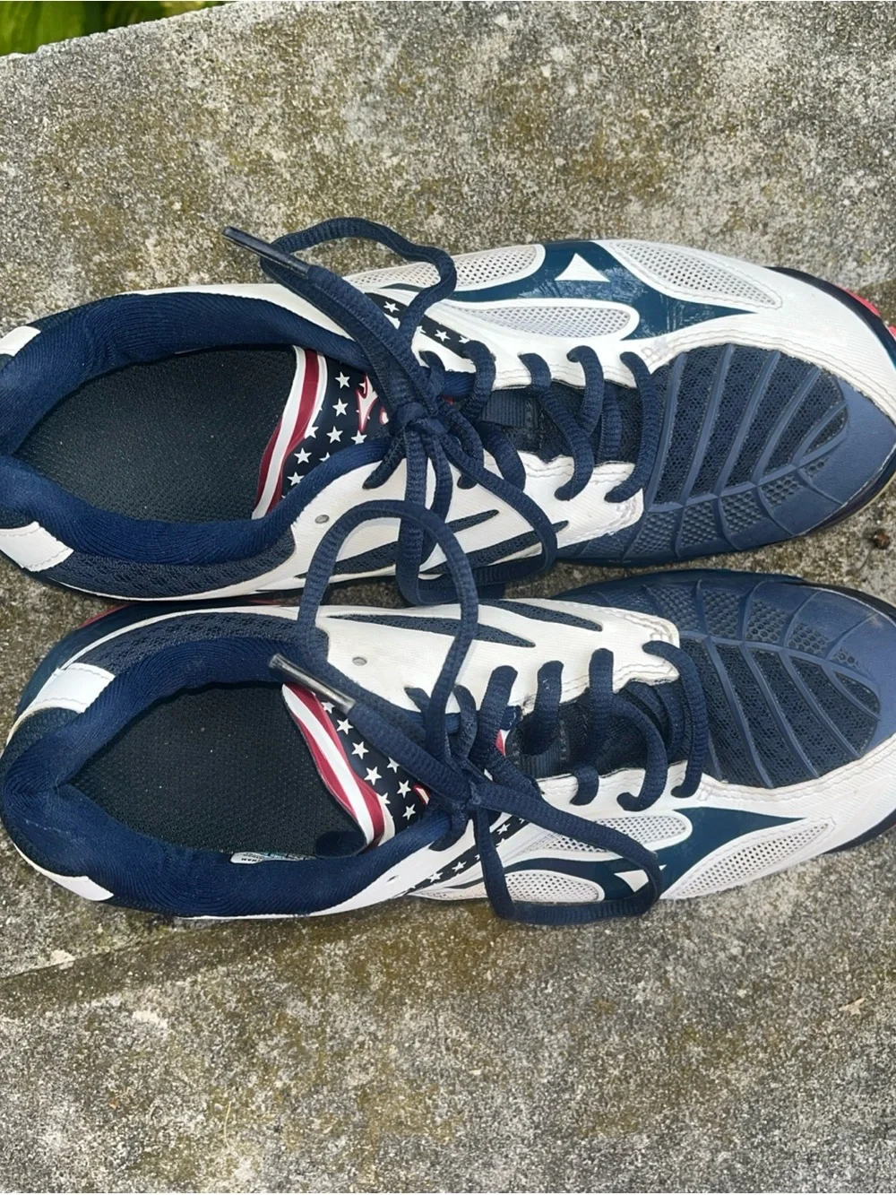 Mizuno Wave Lightning Z3 Sz 8 Womens Volleyball Shoes 430228 Red White Blue Flag